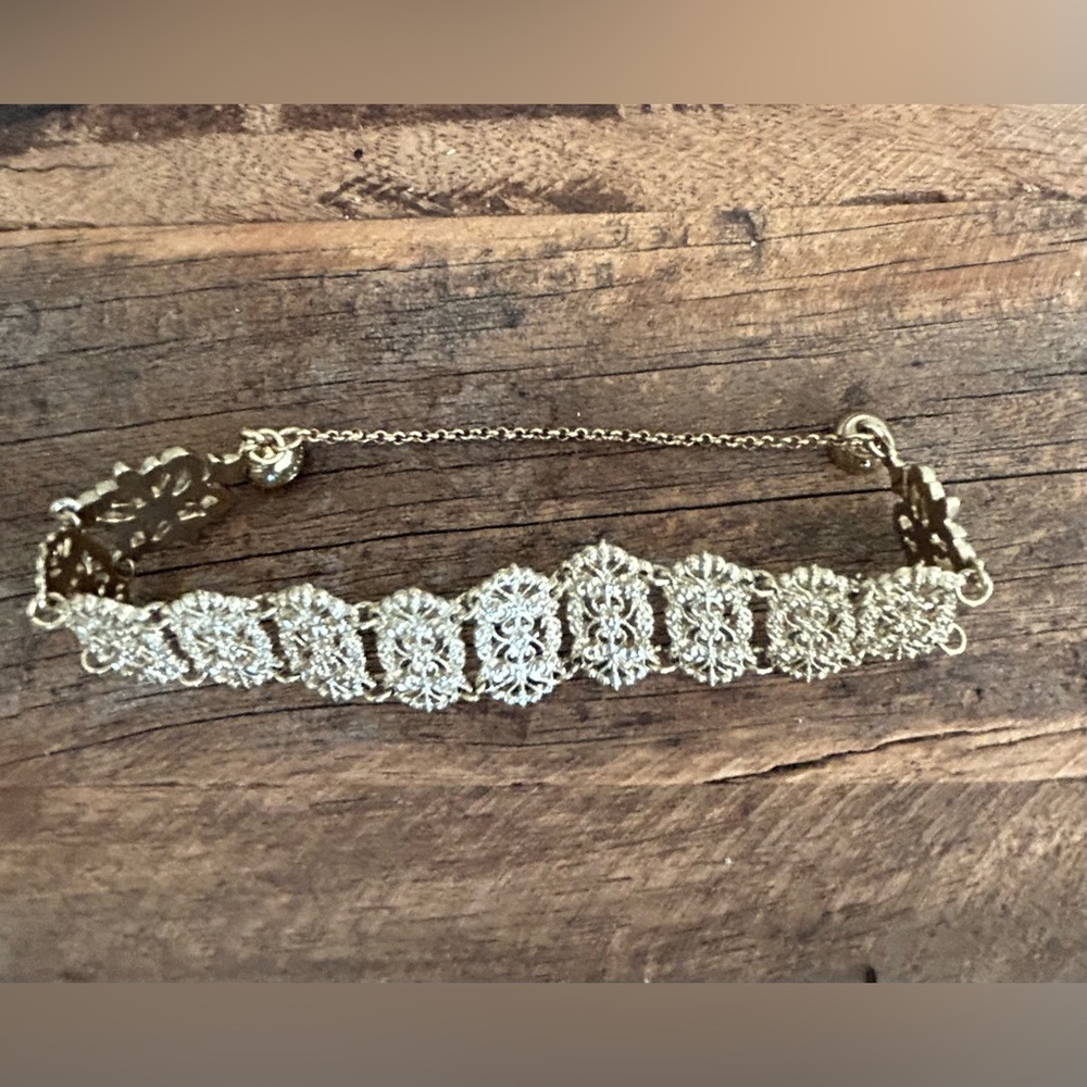 LC Lauren Conrad Elegant Gold Lace Bracelet with Magnet Clasp